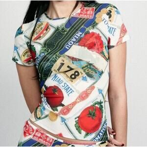 Miaou Fresh Mini Short Sleeve Tee in Figaro Size XS